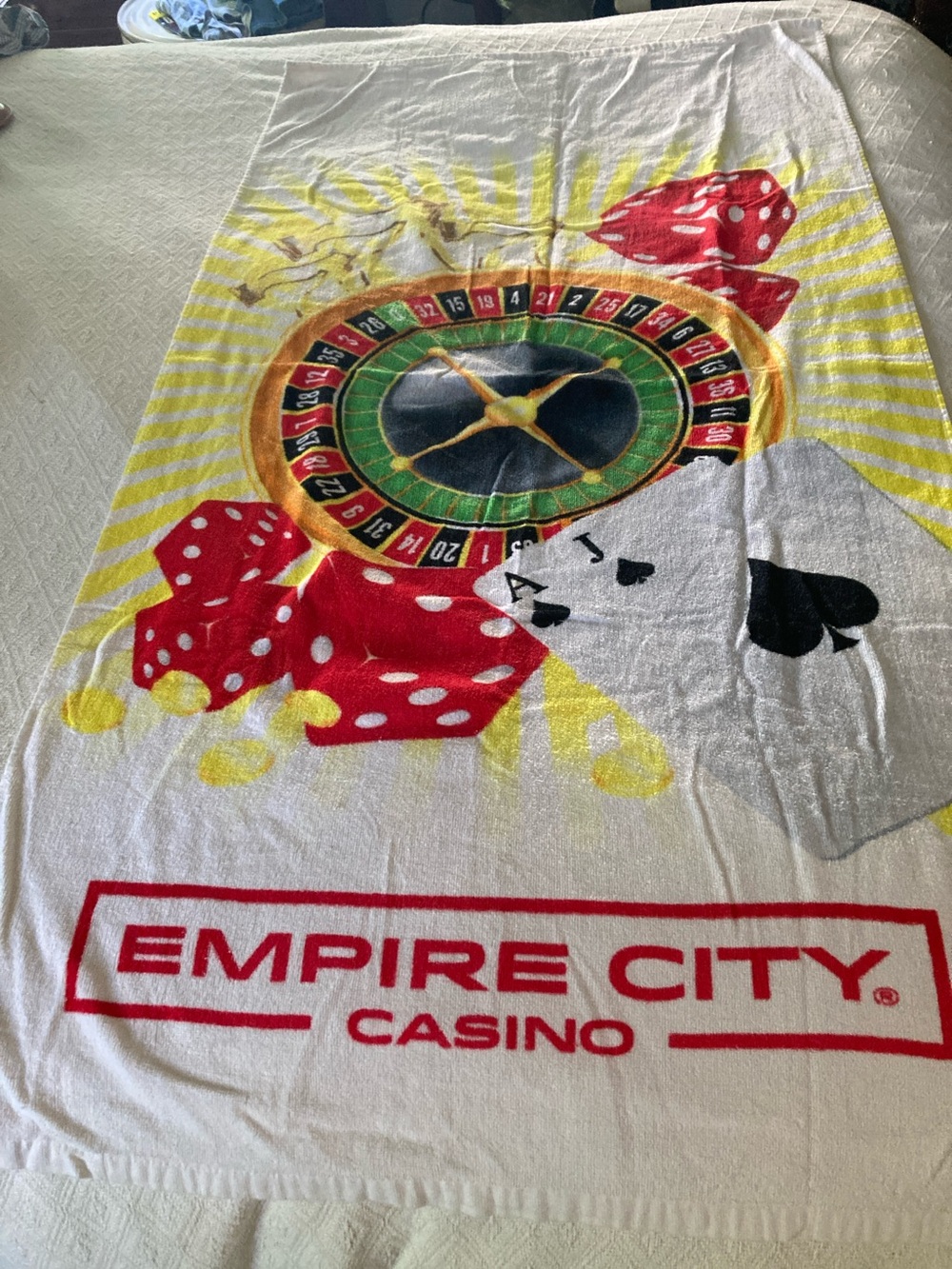 Empire City Casino Printed Beach Towel - Casino Game Graphics